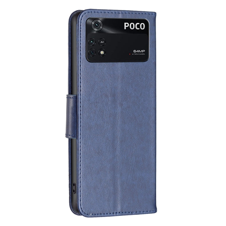 For Xiaomi Poco M4 Pro Two Butterflies Embossing Leather Phone Case