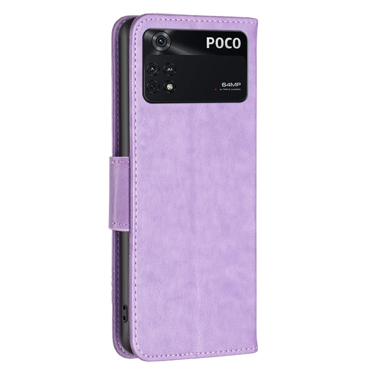 For Xiaomi Poco M4 Pro Two Butterflies Embossing Leather Phone Case