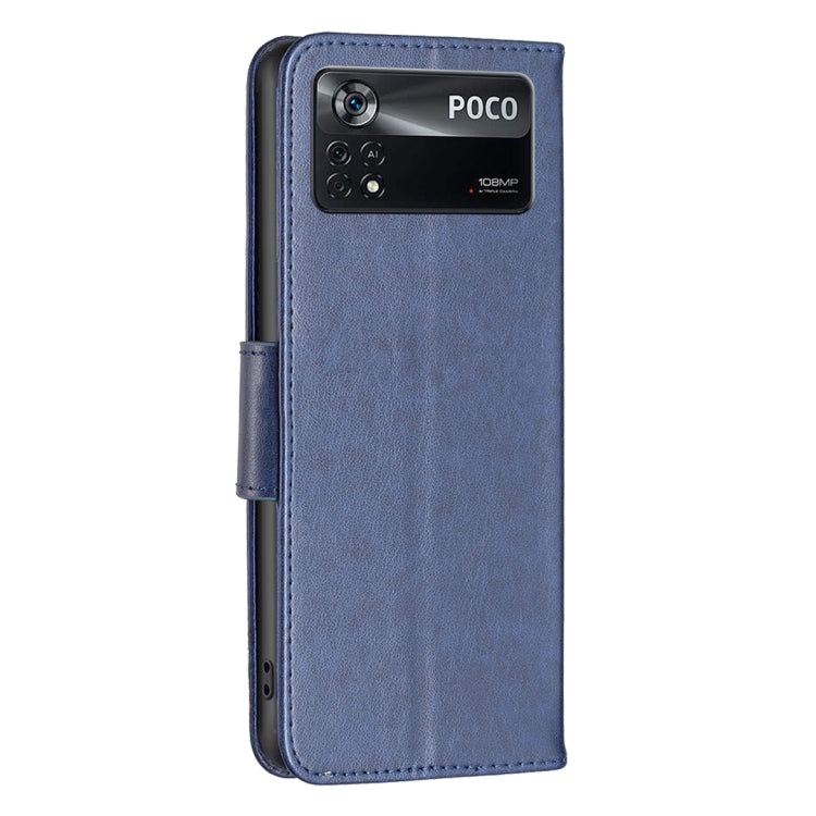 For Xiaomi Poco M4 Pro 5G Two Butterflies Embossing Leather Phone Case