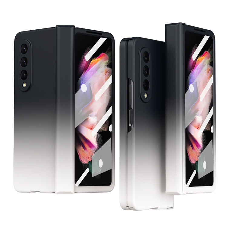 For Samsung Galaxy Z Fold3 5G Gradient Color Hinge Flip Phone Case With Film