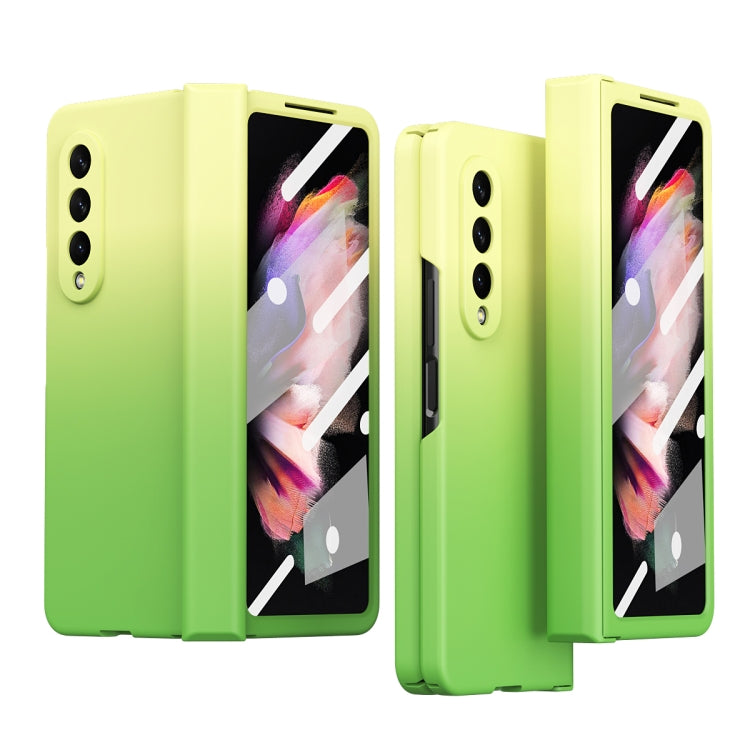 For Samsung Galaxy Z Fold3 5G Gradient Color Hinge Flip Phone Case With Film