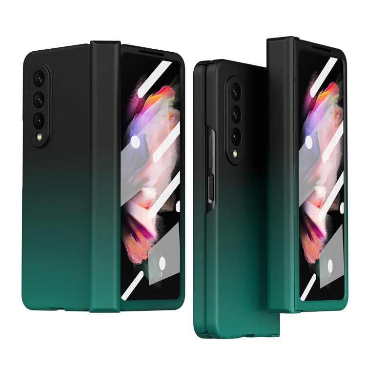 For Samsung Galaxy Z Fold3 5G Gradient Color Hinge Flip Phone Case With Film