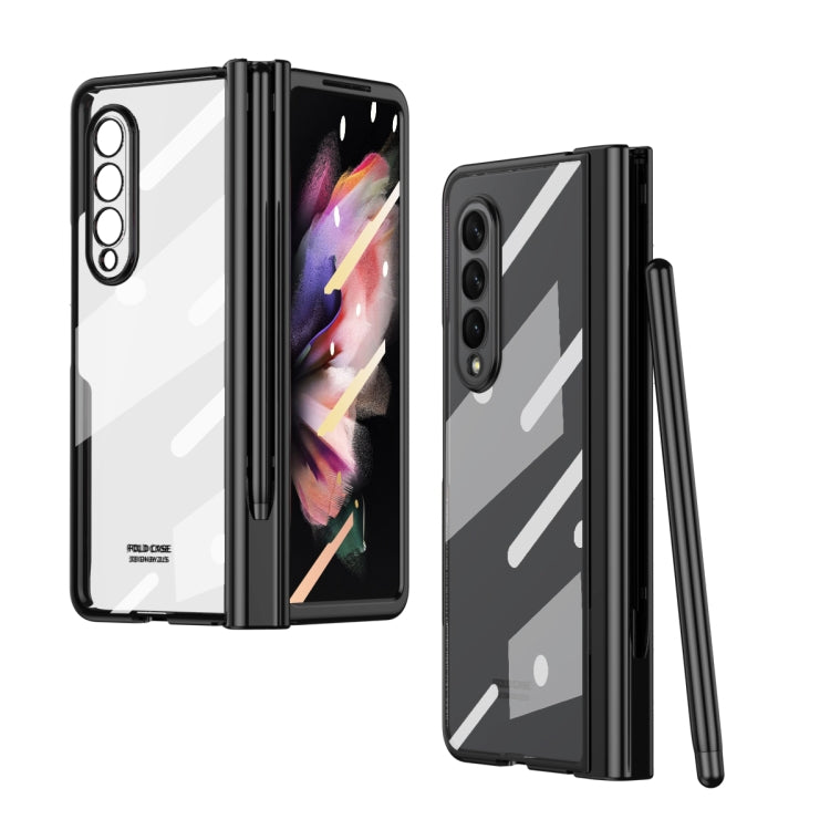 For Samsung Galaxy Z Fold3 5G 360 Full Body Electroplating Hinge Phone Case with Stylus