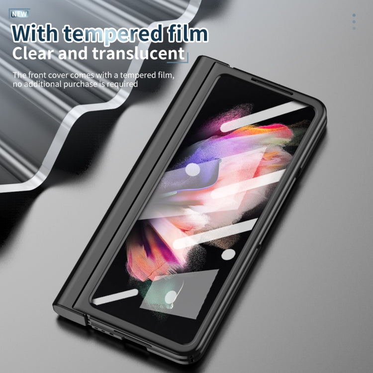 For Samsung Galaxy Z Fold3 5G 360 Full Body Electroplating Hinge Phone Case with Stylus