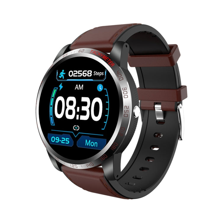 W3 1.3 inch Screen Leather Watch Band Smart Health Watch, Support Dynamic Heart Rate, HRV Health Index, ECG Monitoring, Blood Pressure