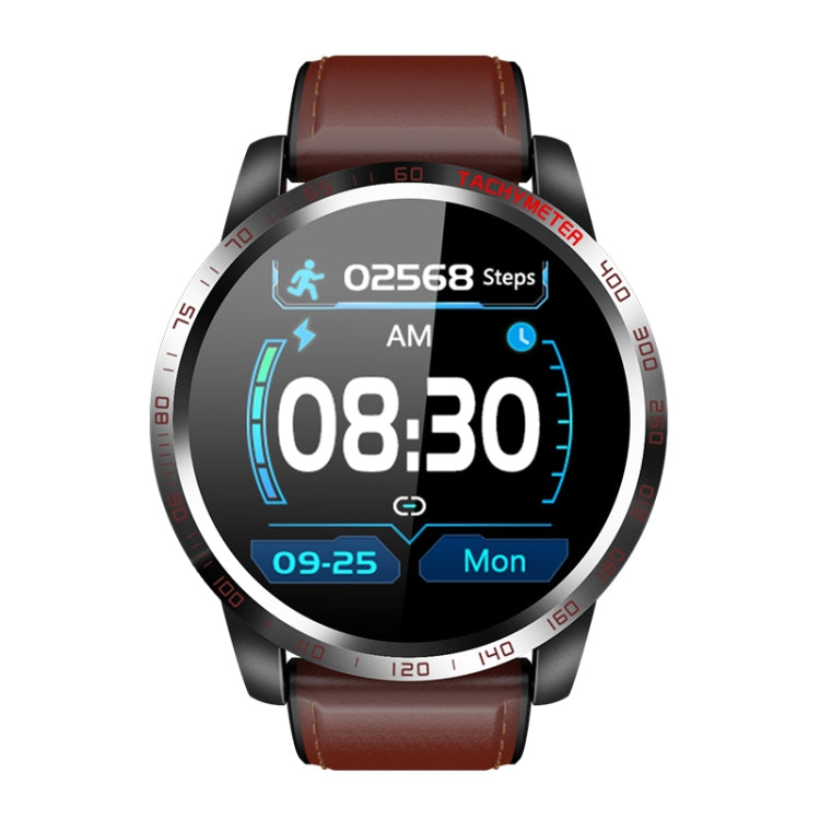 W3 1.3 inch Screen Leather Watch Band Smart Health Watch, Support Dynamic Heart Rate, HRV Health Index, ECG Monitoring, Blood Pressure