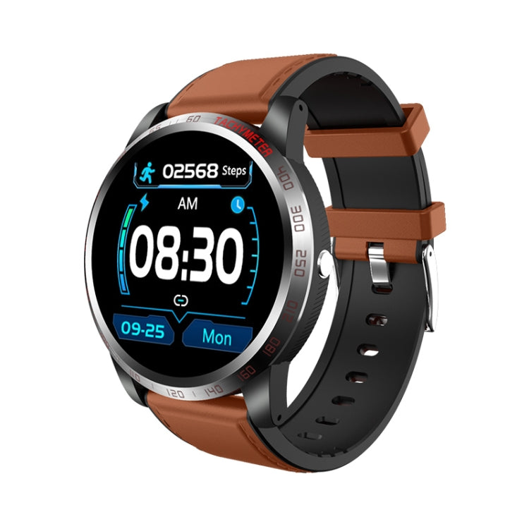 W3 1.3 inch Screen Leather Watch Band Smart Health Watch, Support Dynamic Heart Rate, HRV Health Index, ECG Monitoring, Blood Pressure