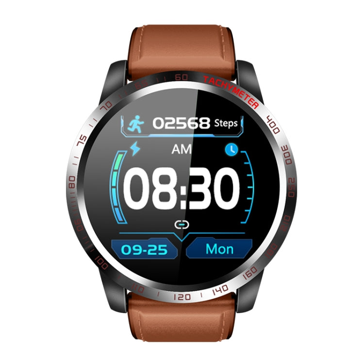 W3 1.3 inch Screen Leather Watch Band Smart Health Watch, Support Dynamic Heart Rate, HRV Health Index, ECG Monitoring, Blood Pressure