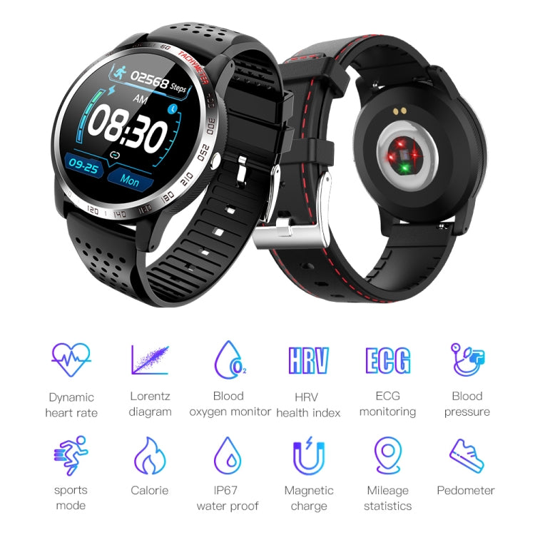 W3 1.3 inch Screen Leather Watch Band Smart Health Watch, Support Dynamic Heart Rate, HRV Health Index, ECG Monitoring, Blood Pressure