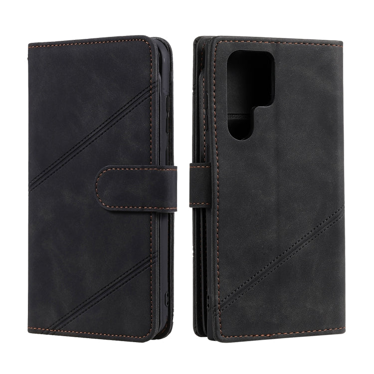 For Samsung Galaxy S22 Ultra 5G Skin Feel Card Slot Leather Phone Case