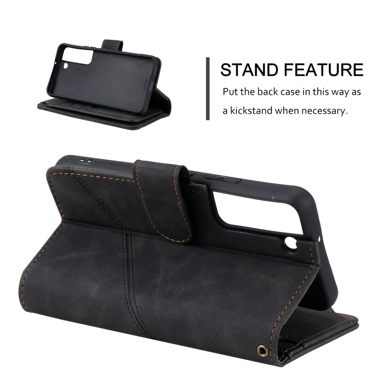 For Samsung Galaxy S22 5G Skin Feel Card Slot Leather Phone Case