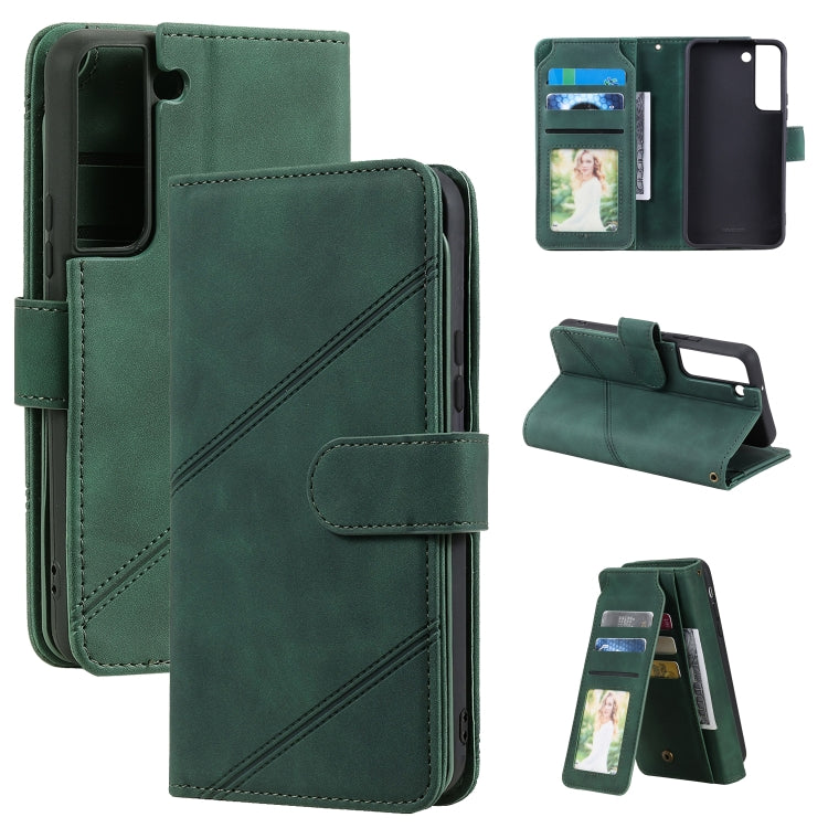 For Samsung Galaxy S22 5G Skin Feel Card Slot Leather Phone Case