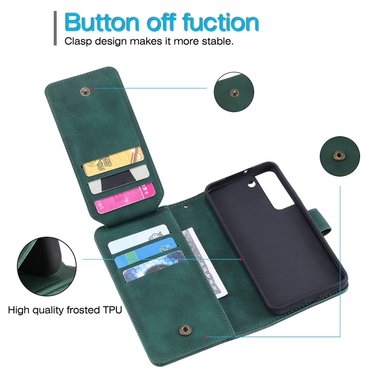 For Samsung Galaxy S22 5G Skin Feel Card Slot Leather Phone Case