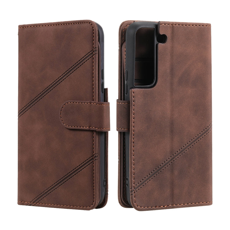 For Samsung Galaxy S22 5G Skin Feel Card Slot Leather Phone Case