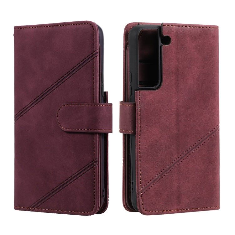 For Samsung Galaxy S22+ 5G Skin Feel Card Slot Leather Phone Case