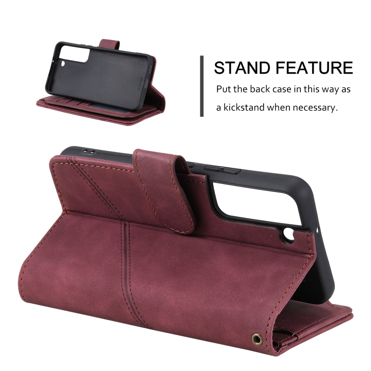 For Samsung Galaxy S22+ 5G Skin Feel Card Slot Leather Phone Case
