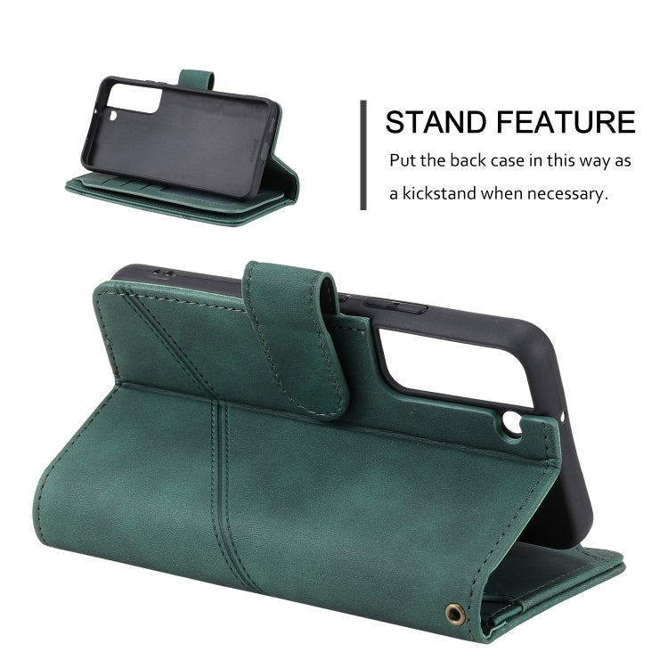 For Samsung Galaxy S22+ 5G Skin Feel Card Slot Leather Phone Case