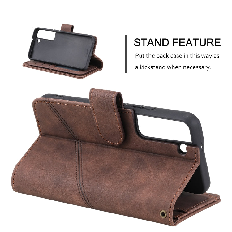 For Samsung Galaxy S22+ 5G Skin Feel Card Slot Leather Phone Case