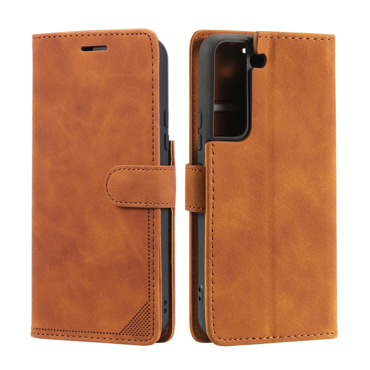 For Samsung Galaxy S22 5G Skin Feel Anti-theft Brush Leather Phone Case