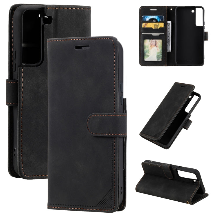 For Samsung Galaxy S22 5G Skin Feel Anti-theft Brush Leather Phone Case