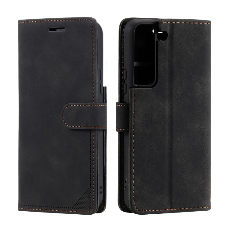 For Samsung Galaxy S22 5G Skin Feel Anti-theft Brush Leather Phone Case
