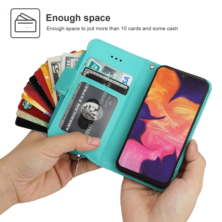 For Samsung Galaxy A10 Microfiber Zipper Horizontal Flip Leather Case