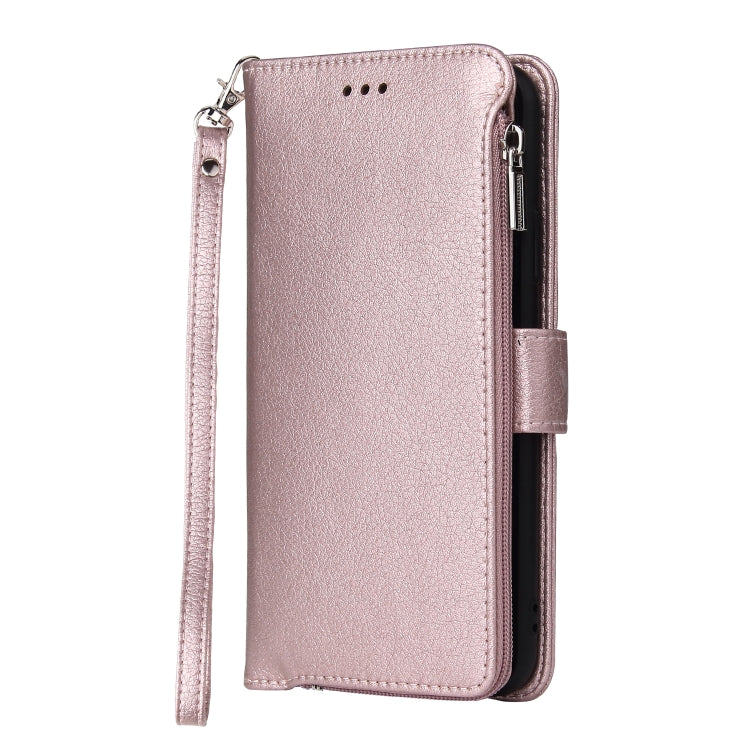 For Samsung Galaxy A10s Microfiber Zipper Horizontal Flip Leather Case