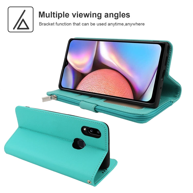 For Samsung Galaxy A10s Microfiber Zipper Horizontal Flip Leather Case