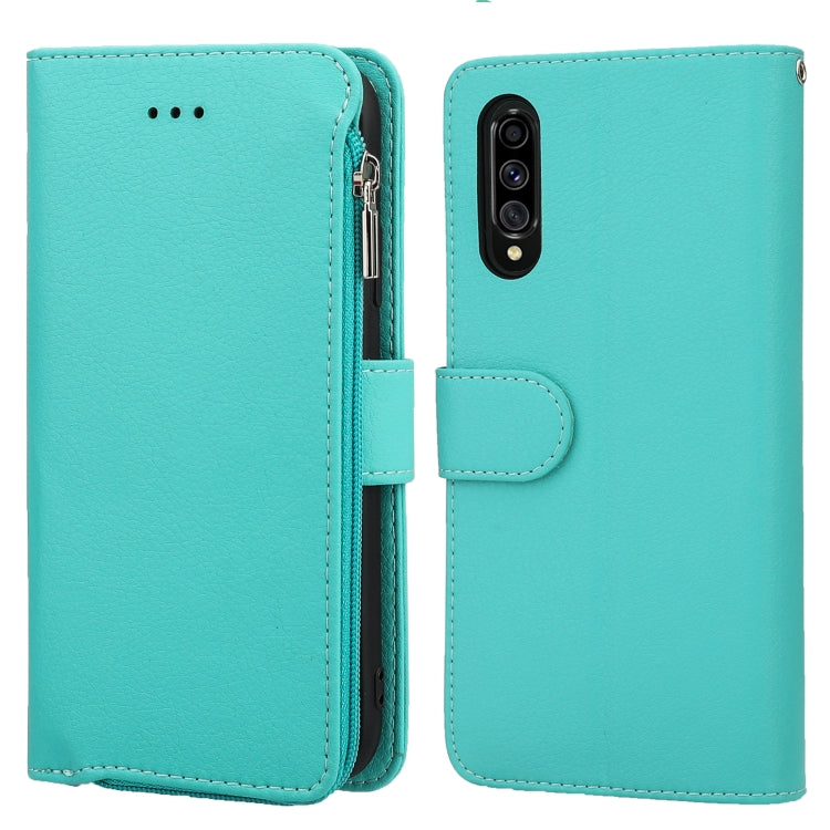 For Samsung Galaxy A70s Microfiber Zipper Horizontal Flip Leather Case