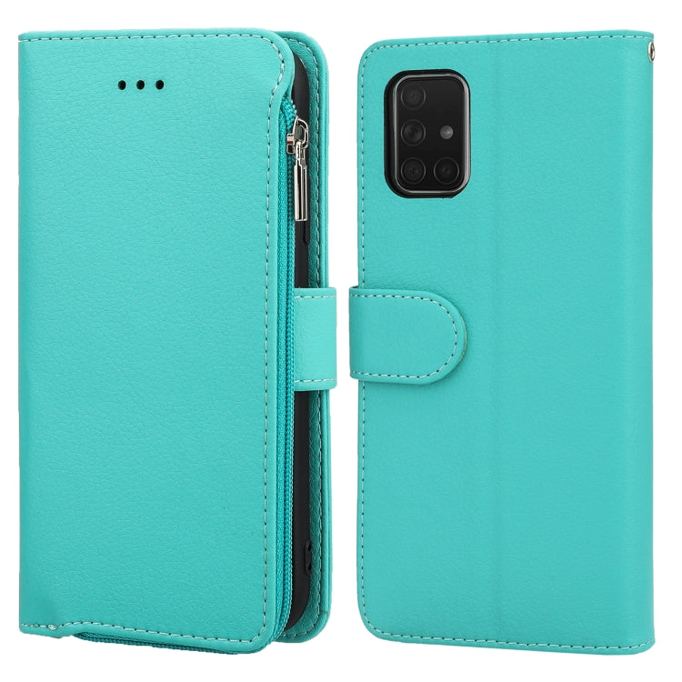 For Samsung Galaxy A71 Microfiber Zipper Horizontal Flip Leather Case