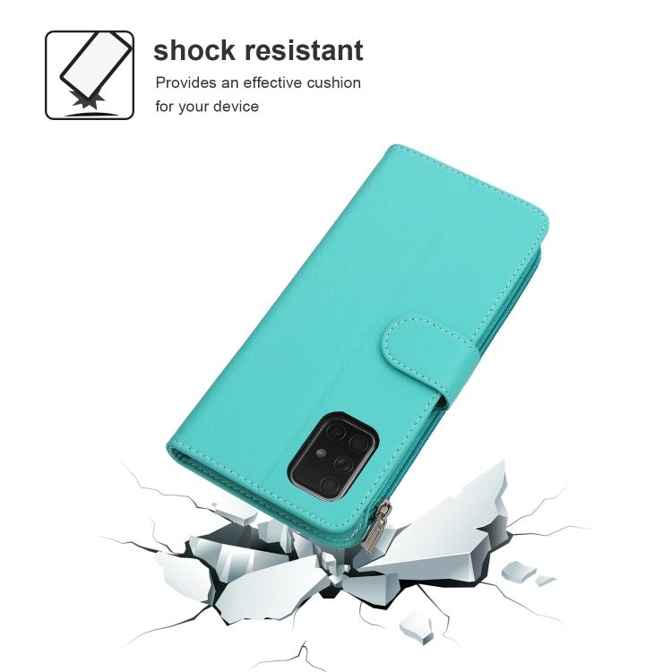 For Samsung Galaxy A71 Microfiber Zipper Horizontal Flip Leather Case