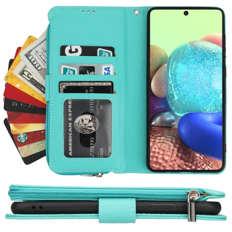 For Samsung Galaxy A71 Microfiber Zipper Horizontal Flip Leather Case
