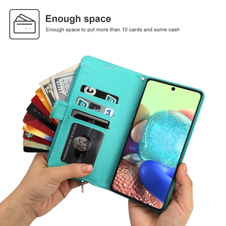 For Samsung Galaxy A71 Microfiber Zipper Horizontal Flip Leather Case