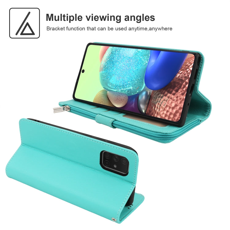 For Samsung Galaxy A71 Microfiber Zipper Horizontal Flip Leather Case