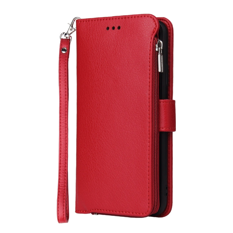 For Samsung Galaxy A90 5G Microfiber Zipper Horizontal Flip Leather Case