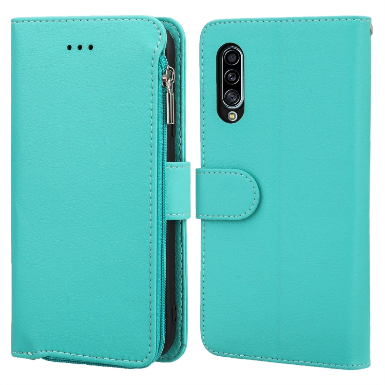 For Samsung Galaxy A90 5G Microfiber Zipper Horizontal Flip Leather Case