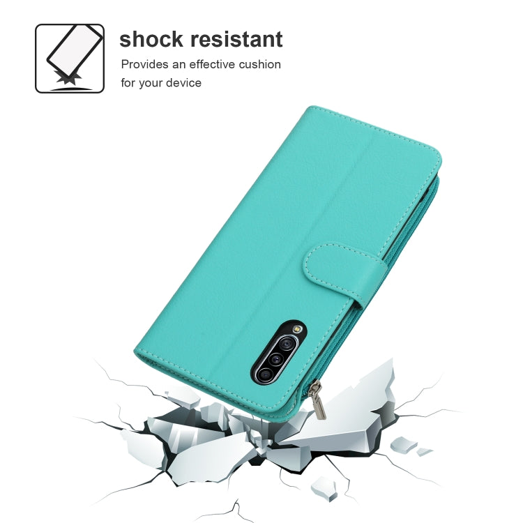 For Samsung Galaxy A90 5G Microfiber Zipper Horizontal Flip Leather Case
