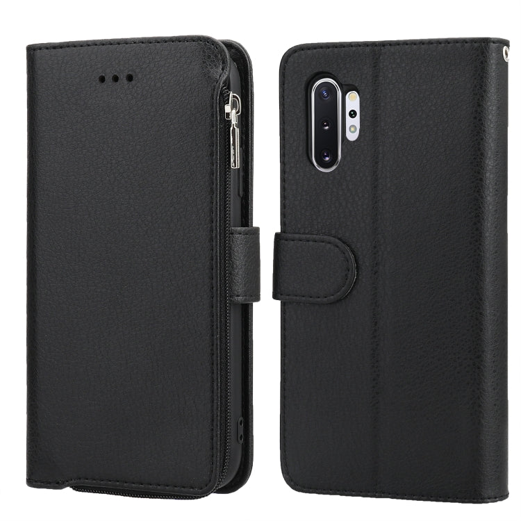 For Samsung Galaxy Note10+ Microfiber Zipper Horizontal Flip Leather Case
