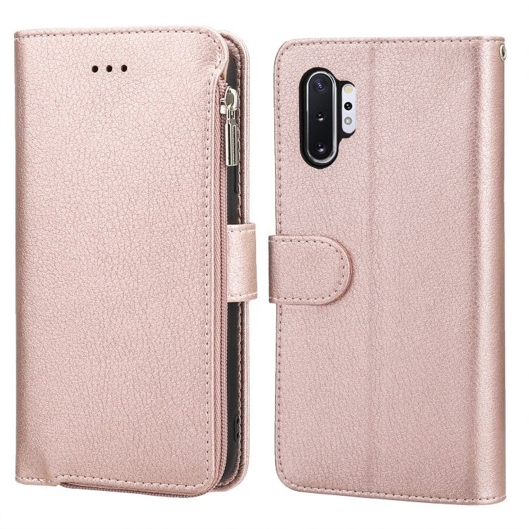 For Samsung Galaxy Note10+ Microfiber Zipper Horizontal Flip Leather Case