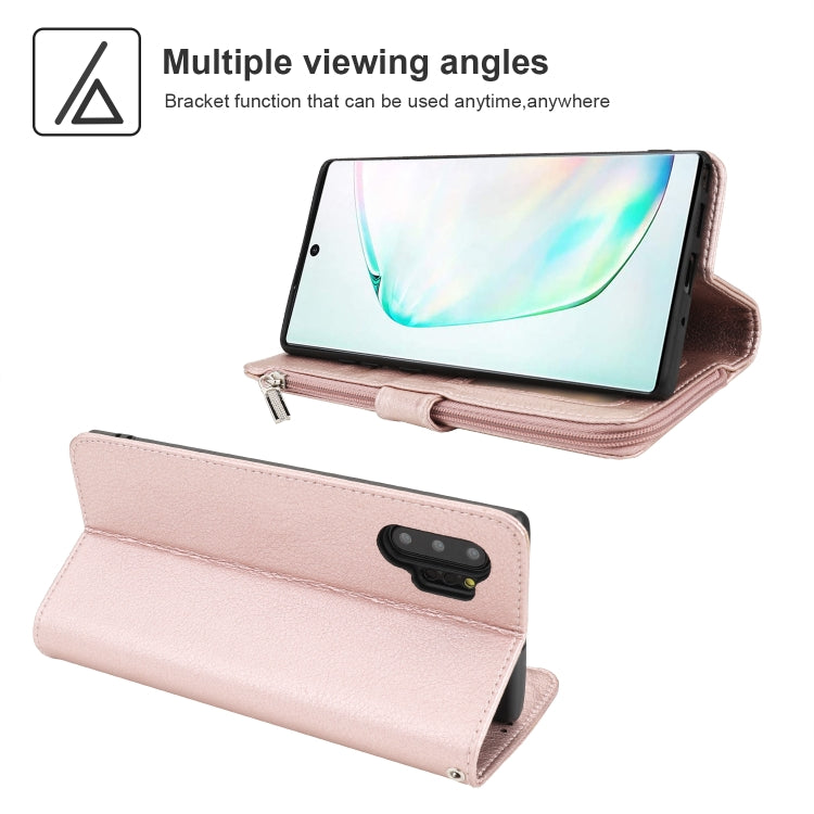 For Samsung Galaxy Note10+ Microfiber Zipper Horizontal Flip Leather Case