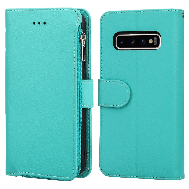 For Samsung Galaxy S10 Microfiber Zipper Horizontal Flip Leather Case