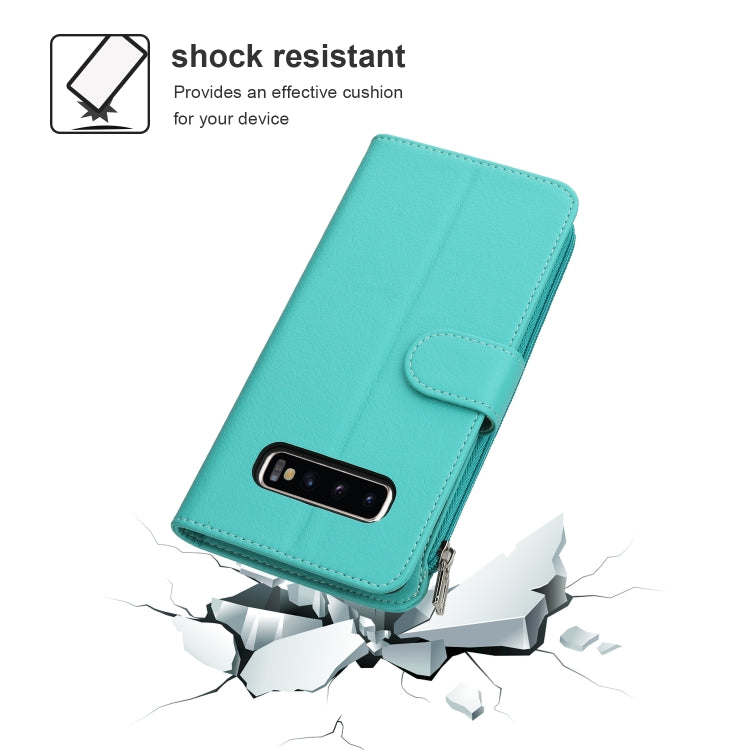 For Samsung Galaxy S10 Microfiber Zipper Horizontal Flip Leather Case