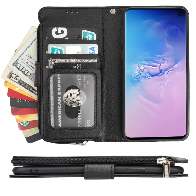 For Samsung Galaxy S10e Microfiber Zipper Horizontal Flip Leather Case