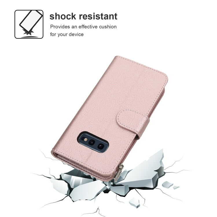 For Samsung Galaxy S10e Microfiber Zipper Horizontal Flip Leather Case