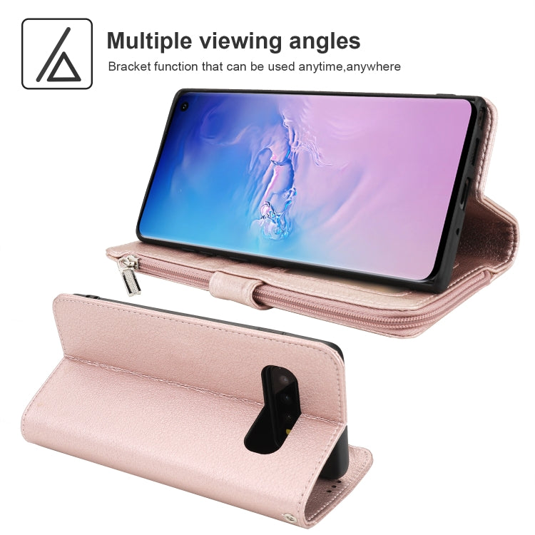 For Samsung Galaxy S10e Microfiber Zipper Horizontal Flip Leather Case