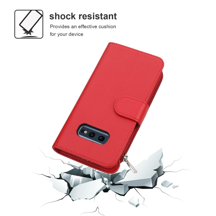 For Samsung Galaxy S10e Microfiber Zipper Horizontal Flip Leather Case