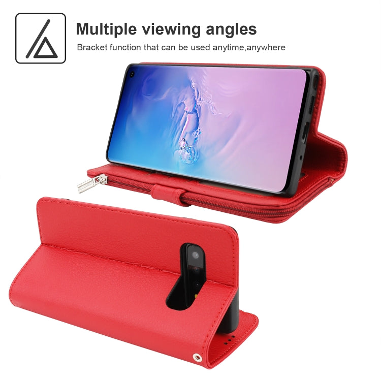 For Samsung Galaxy S10e Microfiber Zipper Horizontal Flip Leather Case