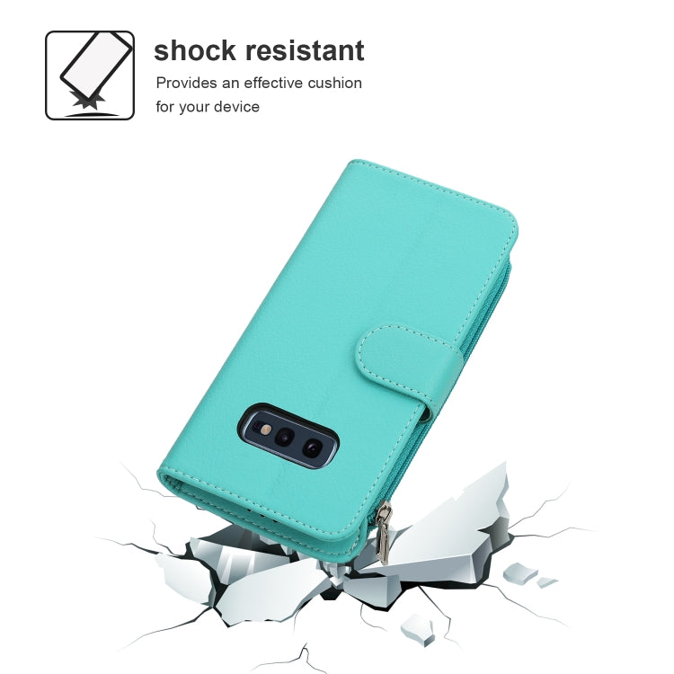 For Samsung Galaxy S10e Microfiber Zipper Horizontal Flip Leather Case
