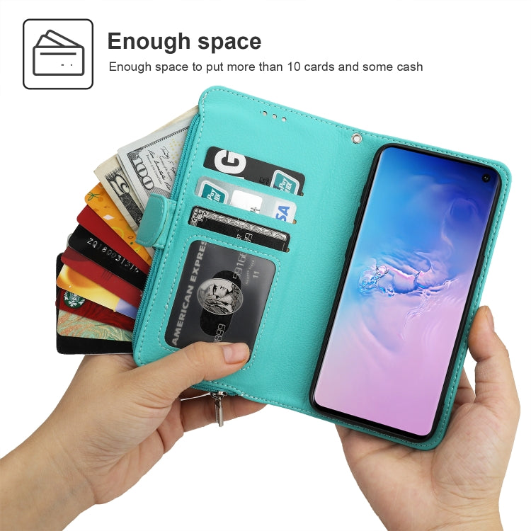 For Samsung Galaxy S10e Microfiber Zipper Horizontal Flip Leather Case