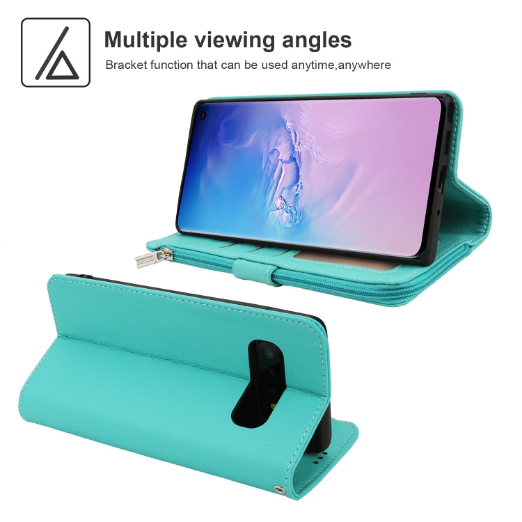 For Samsung Galaxy S10e Microfiber Zipper Horizontal Flip Leather Case